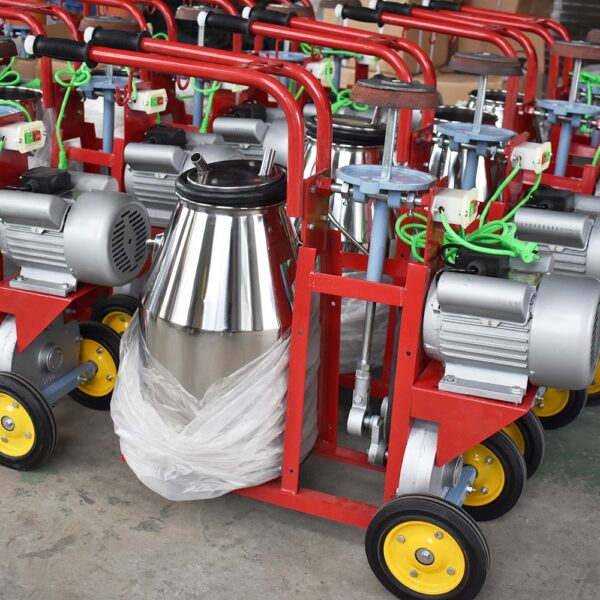 cow dairy goat camel farm piston mobile milking machine in factory workshop