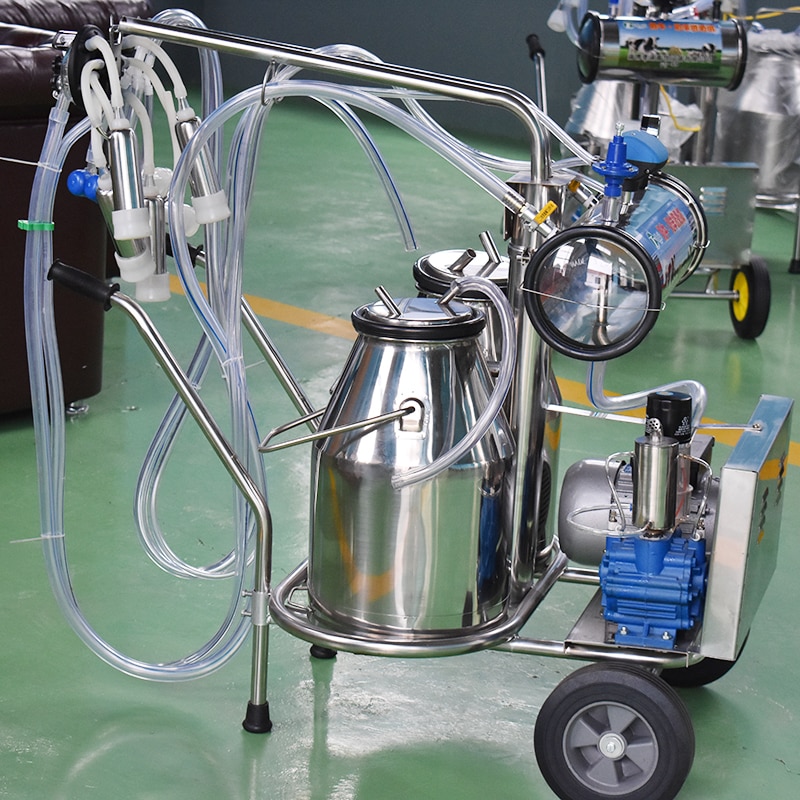 manual cow milking machine with double buckets