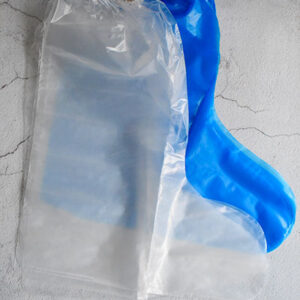 Transparent and blue boots shoe cover plastic boot covers